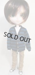 ボーダーカーディガン／イスルサイズ【受注販売商品】