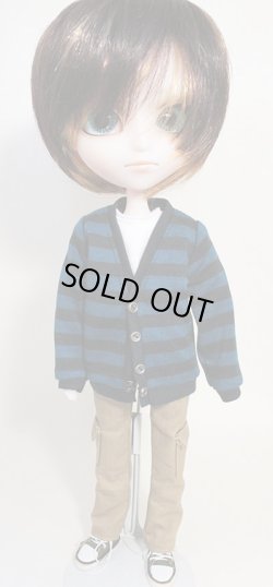 画像1: ボーダーカーディガン／イスルサイズ【受注販売商品】