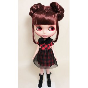 画像: ティペット付きワンピース／赤