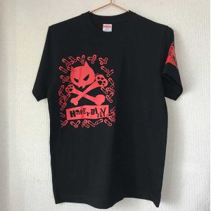 画像: ☆HONEY BILLY☆スカルcat Tシャツ／赤